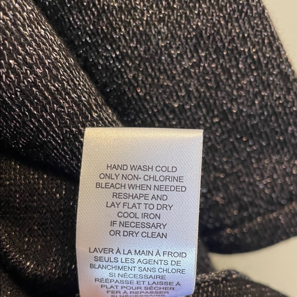 Tahari Black/Silver Shimmer Kimono Cardigan - Picture 5 of 14